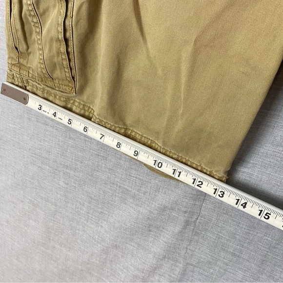 GH Bass Cargo Shorts Men Size 40 Cotton Tan Heavy Denim Button Pockets - Picture 8 of 9